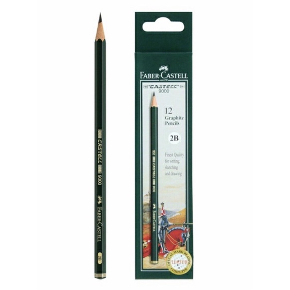 ( Ecer 1 Pc ) FABER CASTELL WOODEN PENCIL - PENSIL KAYU UJIAN TEST - 2B 9000