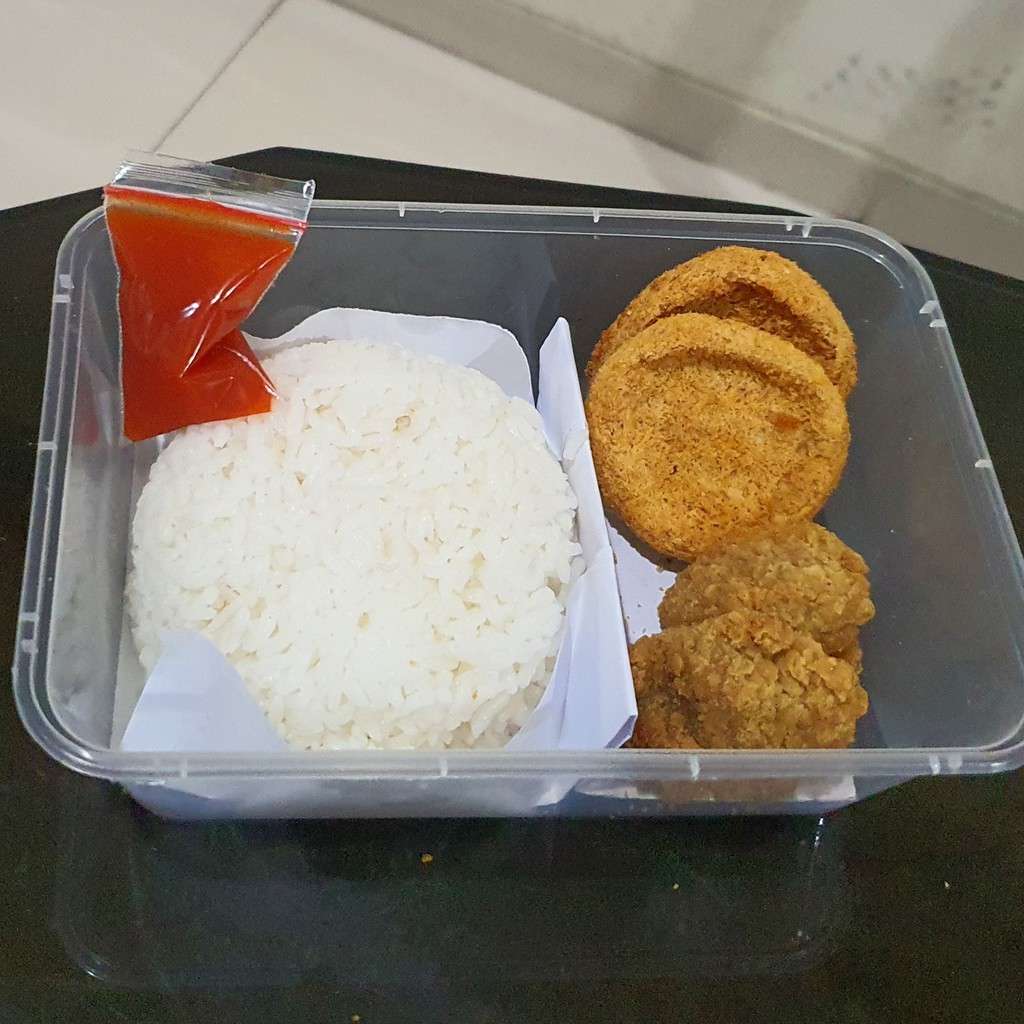 

Crispy Chicken Nugget + Karaage + Rice Halal #ayam #naget #karage #enak #murah #halal #nasi