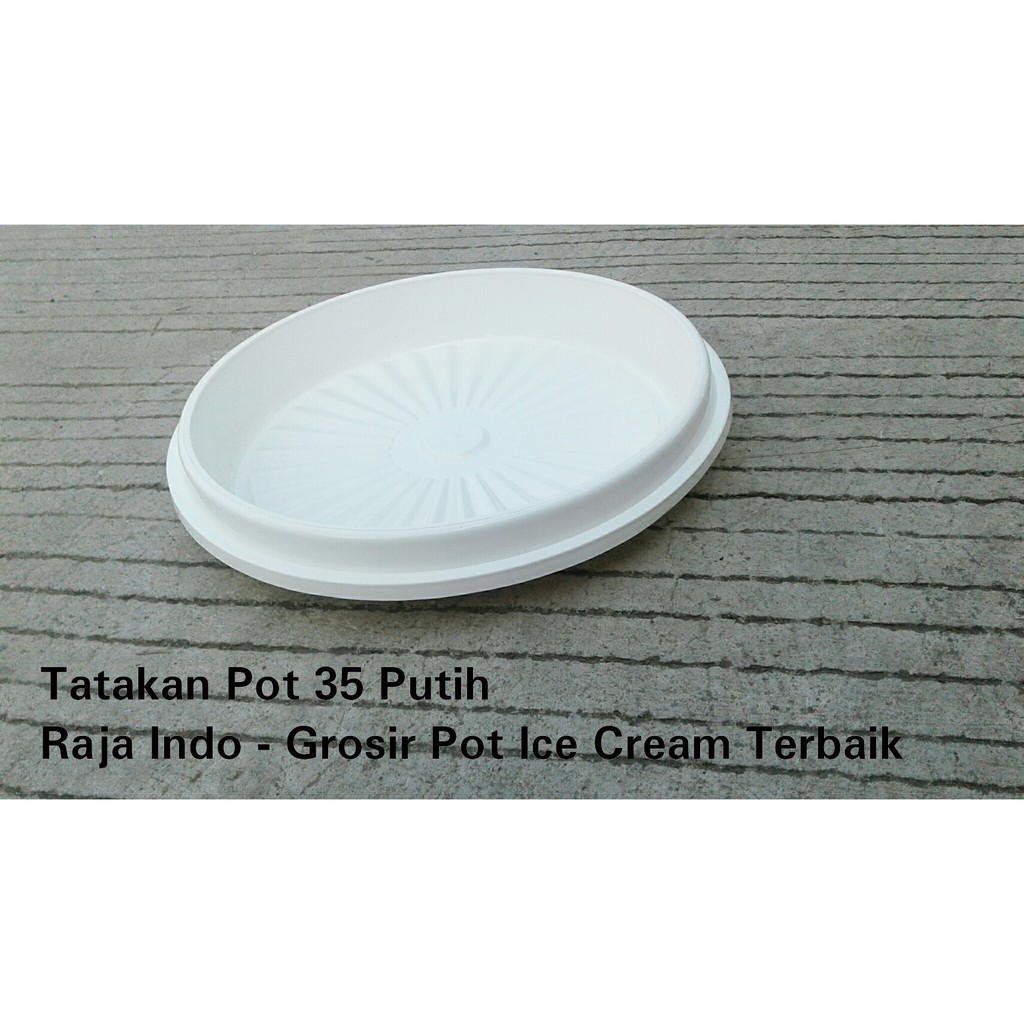 Tatakan Pot Plastik 35 Putih 35 Alas Pot Bunga 27 Cm 27cm Murah Grosir Tatakan Pot Putih