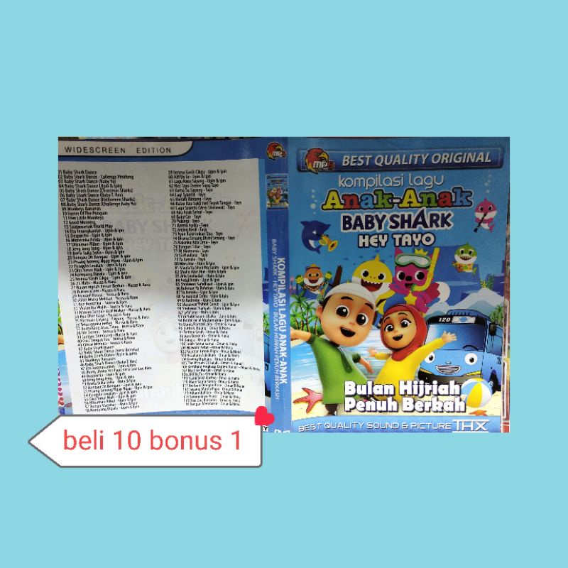 Kaset Video Lagu Anak Anak Baby shark & Hey Tayo
