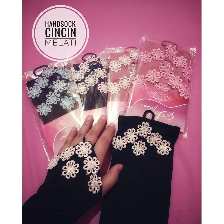 [HUSNA HIJAB]  Handsock Ring Melati Besar / Handsock Bunga