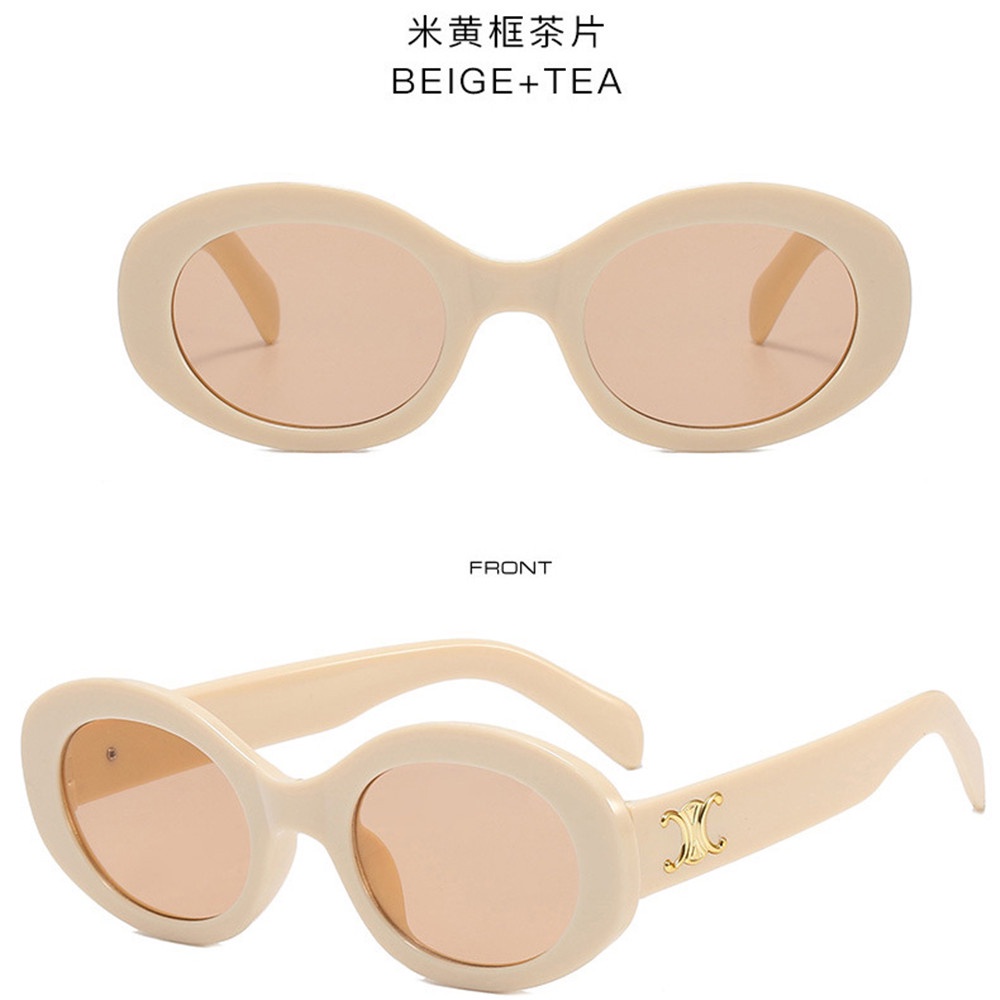 Kacamata Bentuk Oval Anti UV Gaya Vintage Untuk unisex