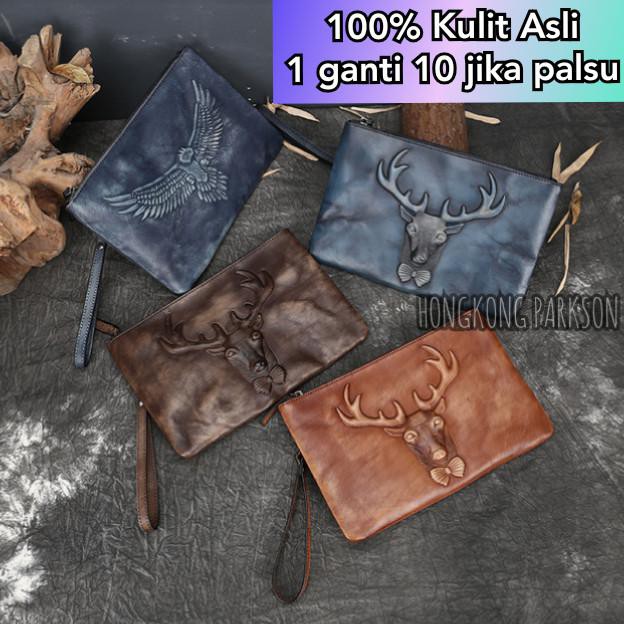 Tas Pria Kulit Asli |Hand Bag Pria Tas Tangan Pria Clutch Bag PZNS2133 - Blue Rusa
