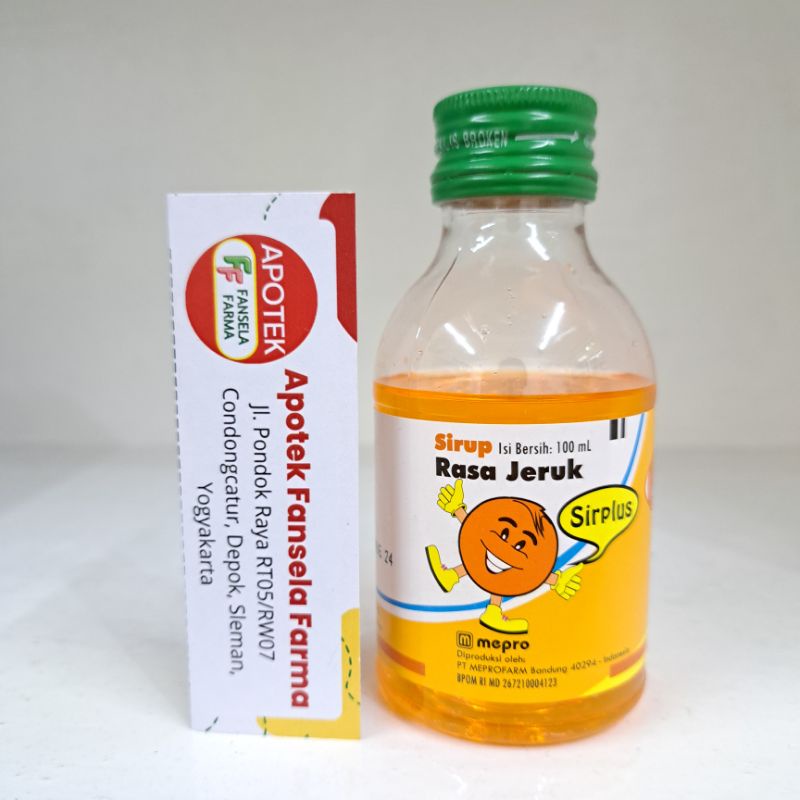 

Sirplus Sirup rasa jeruk campuran minum obat yang pahit