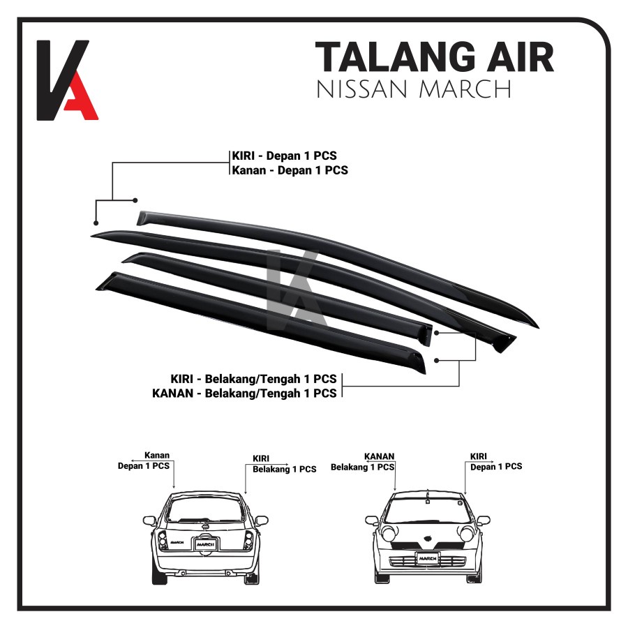 TALANG AIR PINTU MOBIL NISSAN MARCH MODEL SLIM HIGH QUALITY