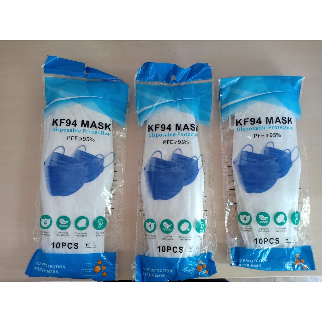 Masker KF94 4Ply isi 10 Dewasa white