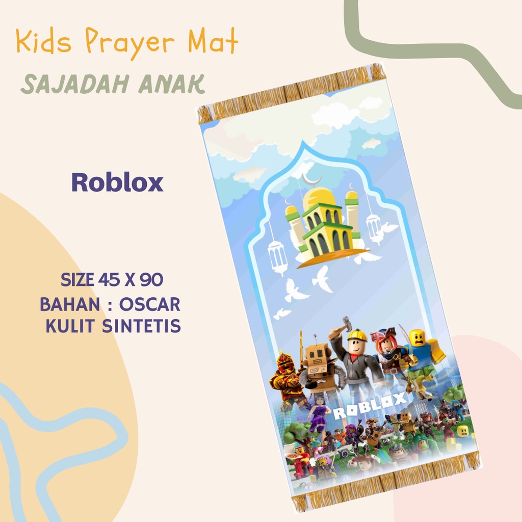 Sajadah Anak Custom ROBLOX / Sajadah Roblox / Kids Prayer Mat Sajadah Custom ROBLOX / Kids Prayermat