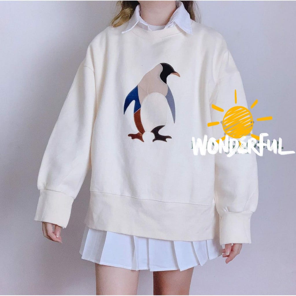 PENGUIN ART SWEATER WANITA / SWEATER WANITA TEBAL