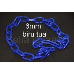 rantai plastik 6mm BIRU TUA / rantai baju / distro / toko / fashion