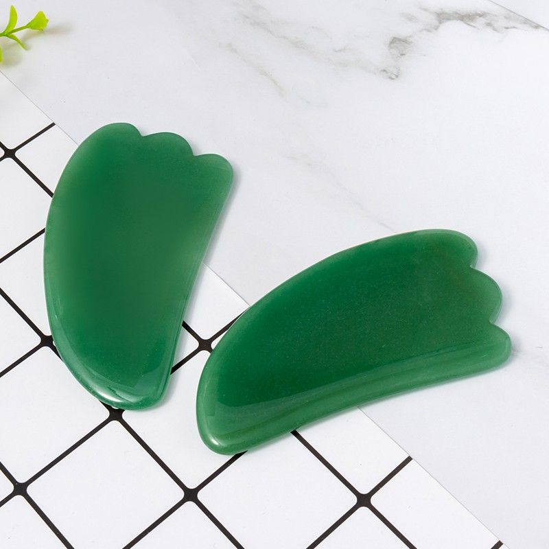 Gua Sha &amp; Roller Facial Massage - Alat Pijat wajah original batu Green Aventurine