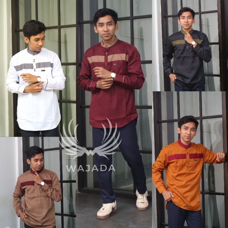 Baju Koko Kurta Dewasa Lengan Panjang Material Catton Adem Serap Keringat