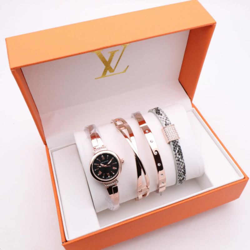 Grosir Jam tangan LV Set JM8231 Premium FREE 3 Gelang