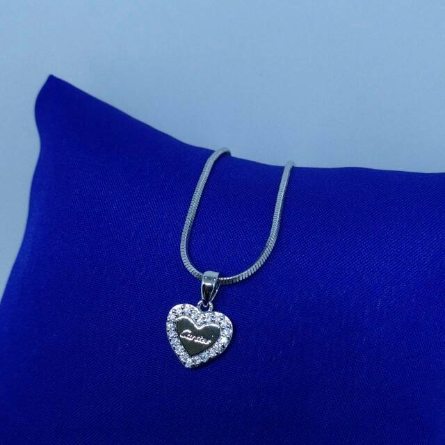 kalung love cartier wanita rhodium