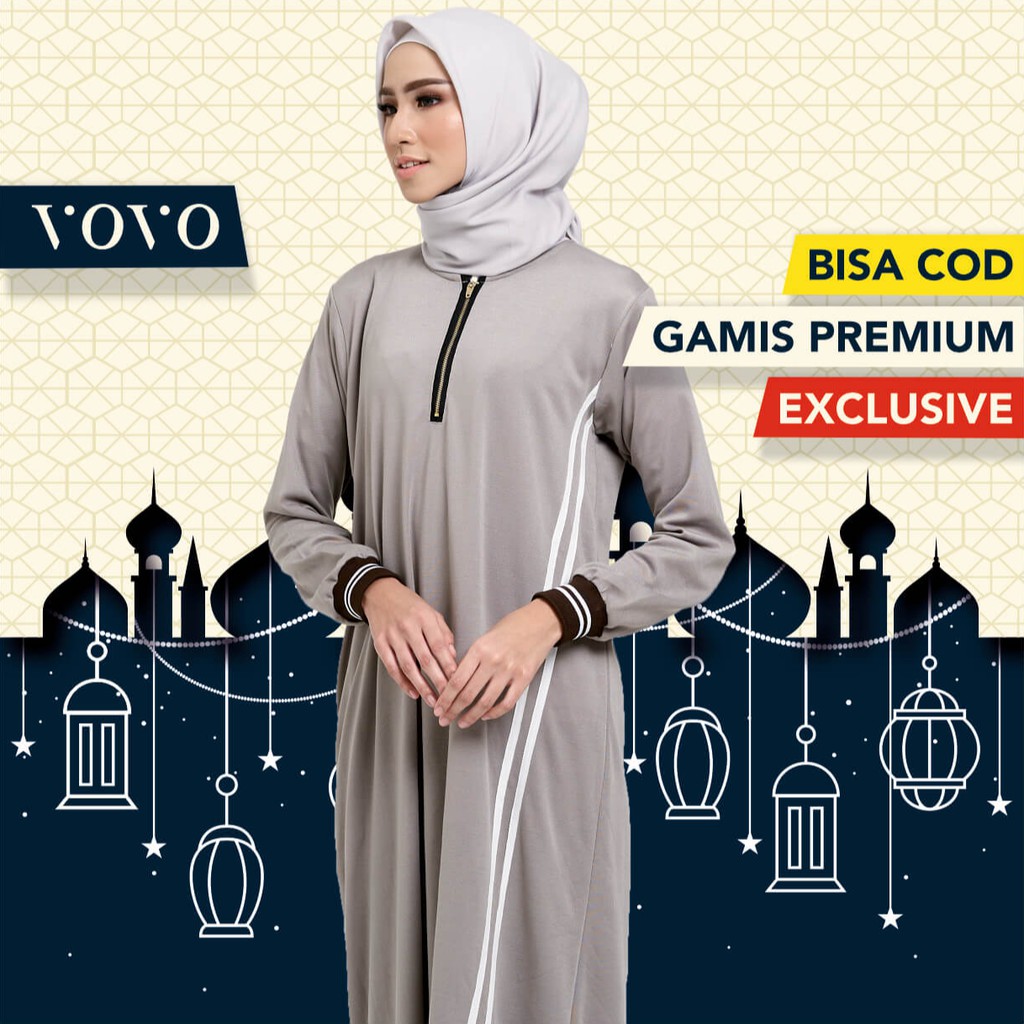 VOVO GAMIS KAOS LURA - Dress Abaya  Casual Sporty Busui Friendly Modern Remaja Wanita Premium