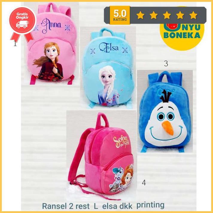 Tas Ransel Anak Paud Tk Sd Smp Boneka Sofia Elsa Anna Olaf Frozen Seko Gratis889