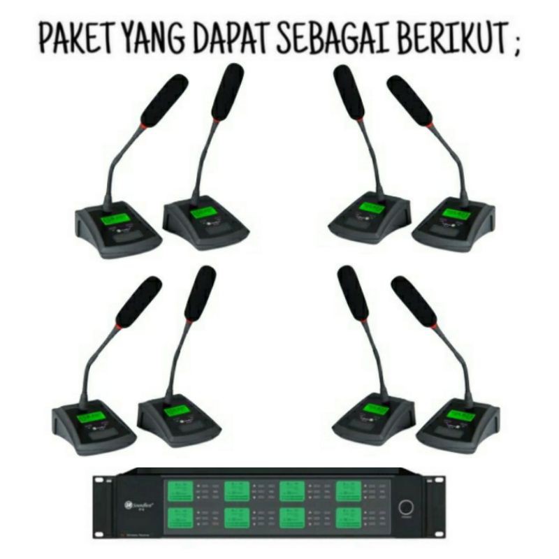 Paket Sound Meeting Mic Conference Meja 8 Unit Wireless Siap Pakai.!!