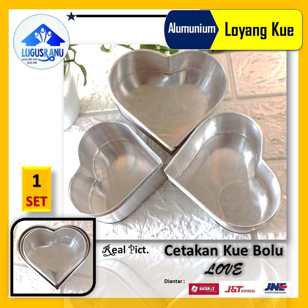 Loyang Bentuk Love Cetakan Kue Love Mini Kue 1 set isi 3 varian ukuran