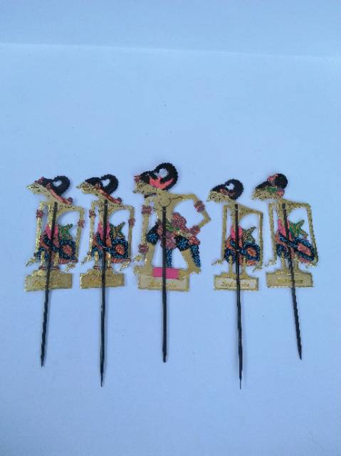 (BISA COD) SOUVENIR MINIATUR WAYANG KULIT PANDAWA LIMA MINI SUNDUK 10x5 cm - BOOKMARK KULIT SAPI