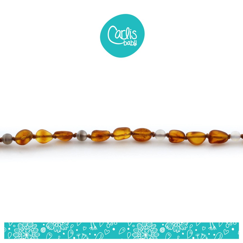 CE61 Gelang Baltic Amber untuk anak mix Botswana Agate Stone BY CARLIS BABY