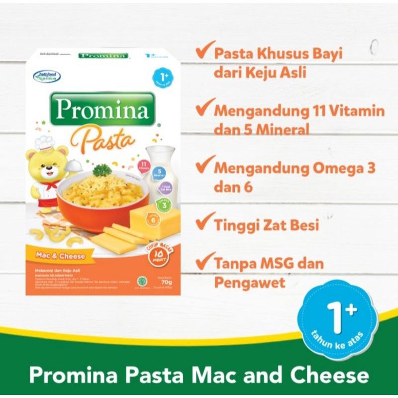 Promina Pasta Mac and Cheese Box 70gr/Makaroni Keju Bayi/Makanan Bayi 1th+/Pasta Anak