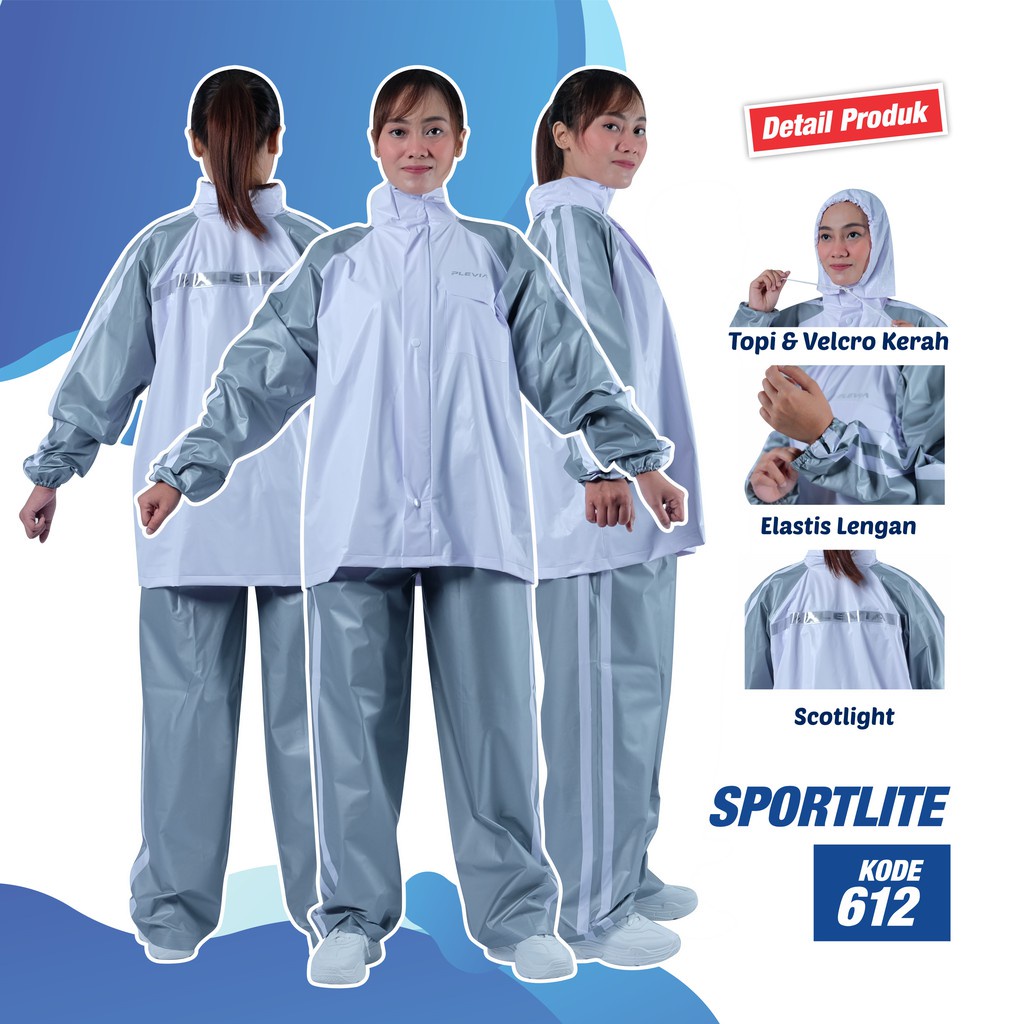 PLEVIA Jas Hujan Jaket Celana Sportlite 612