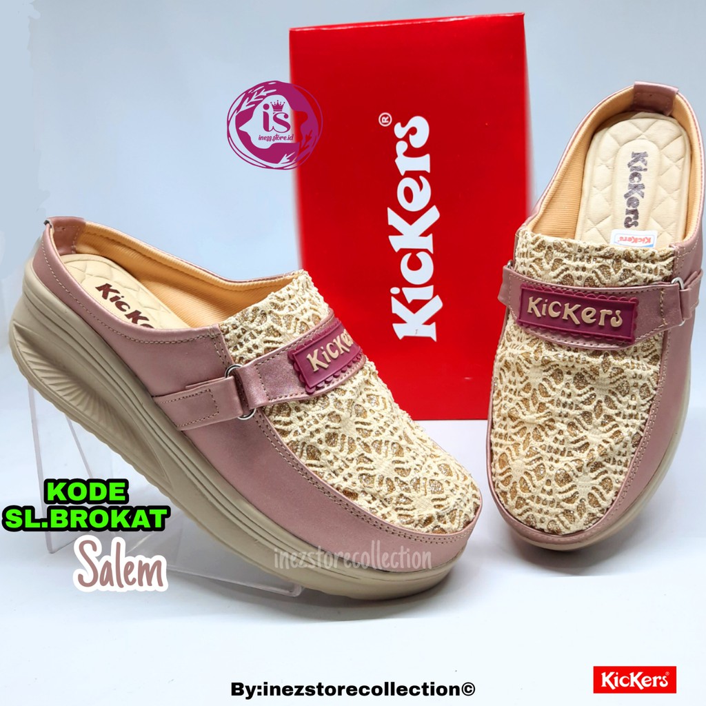 WEDGES SENDAL WANITA KICKERS BERKUALITAS KODE SL.BRUKAT MURAH GROSIR