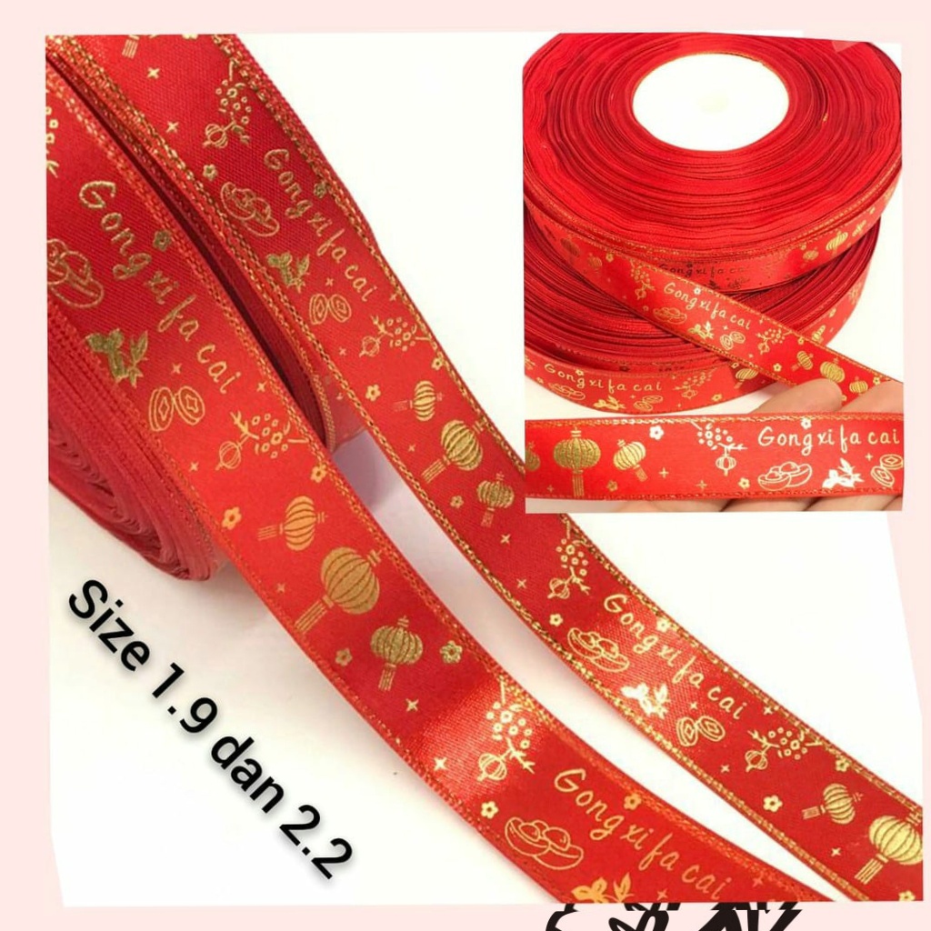 1 YARD - PITA IMLEK SINGLE SATIN | GONG XI FA CAI | SINCIA | TAHUN BARU CINA | CNY