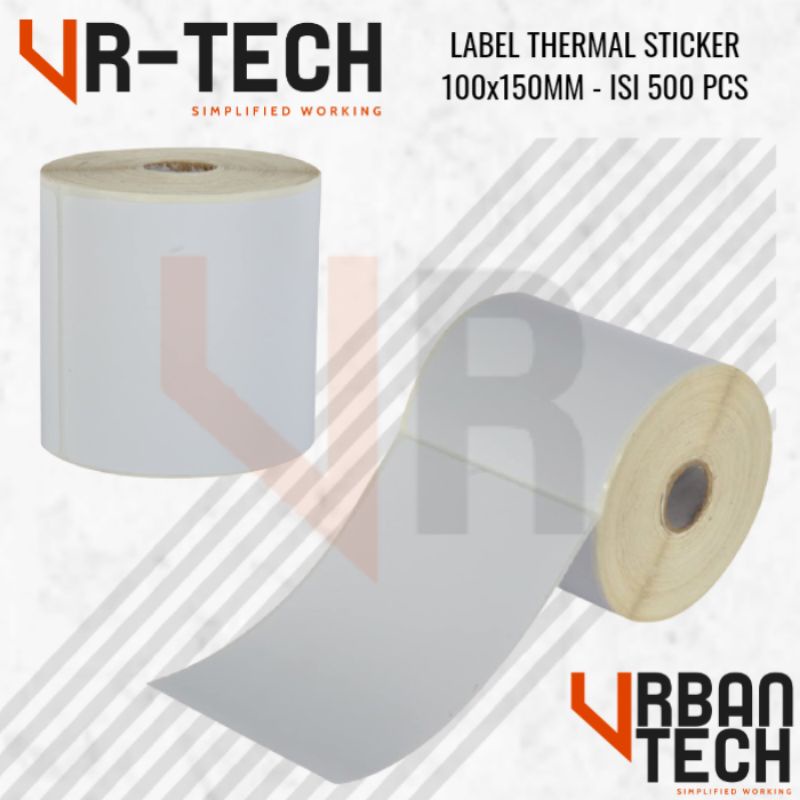 

LABEL STICKER THERMAL 100x150MM WITH GAP ISI 500 PCS - 1 Line Blank White