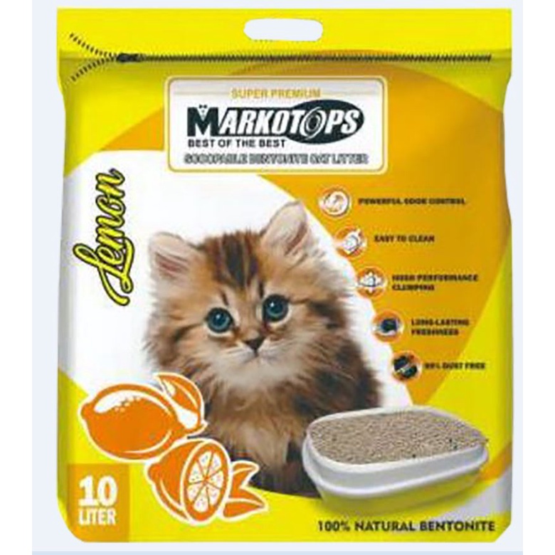 [GOSEND] Pasir Kucing Gumpal Wangi Markotop 10Liter Cat Litter Clumping 10lt all varian