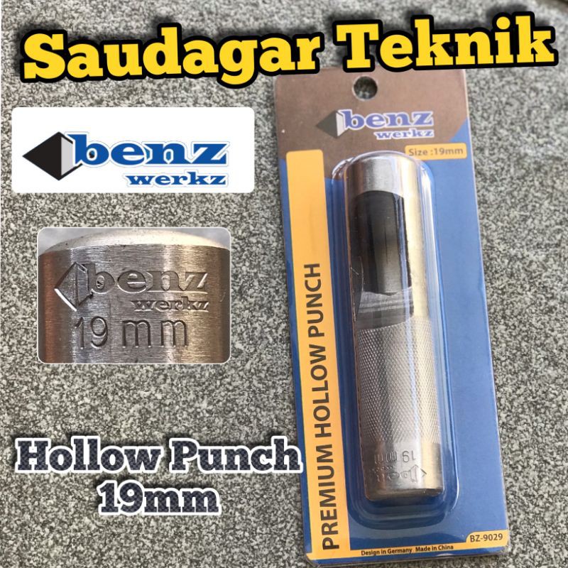 Hollow Punch Pukul Benz 19 mm Pembuat Lubang 19mm Plong Pembolong plat Benz