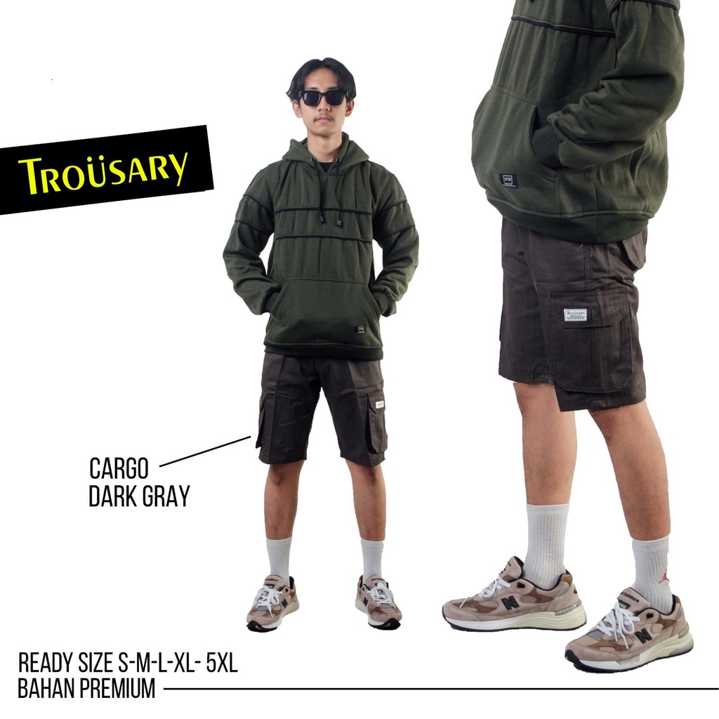 Trousary Celana Cargo Pendek Size S Sampai 5XL Big Size Hijau Army