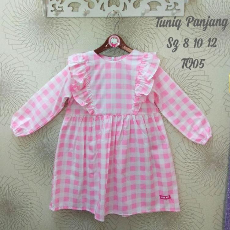 11.11Brand Baju bayi cewek lilac dress baby perempuan premium kotak-kotak usia 1 Thn - 4 Thn