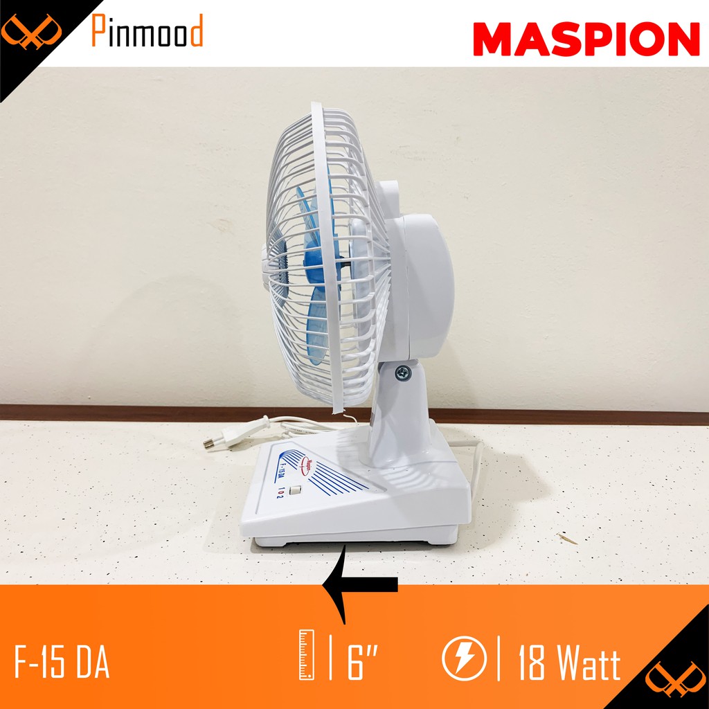 MASPION F-15 DA KIPAS ANGIN MEJA KECIL / DESK MINI FAN MURAH  ANGIN KENCANG LOW WATT TURBO GARANSI