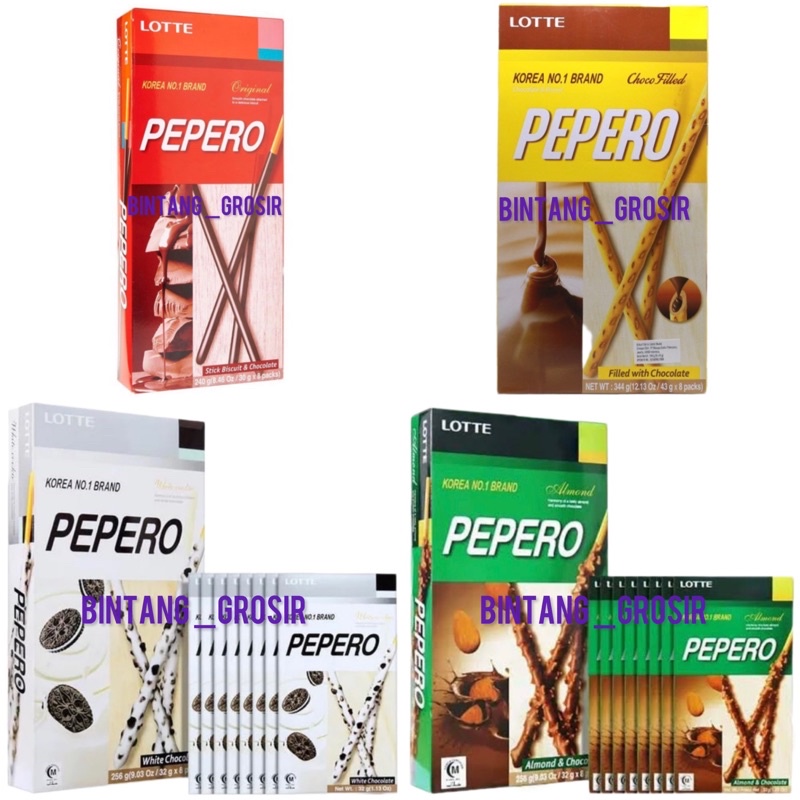 Jual Lotte Pepero Stick Biscuits 1 Kotak Isi 8 Pack Original Peanut