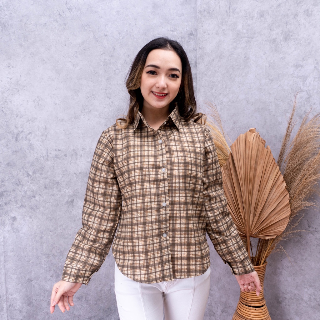 IL - Kemeja Burberry | Kemeja Flanel Fashion Wanita Motif Tartan