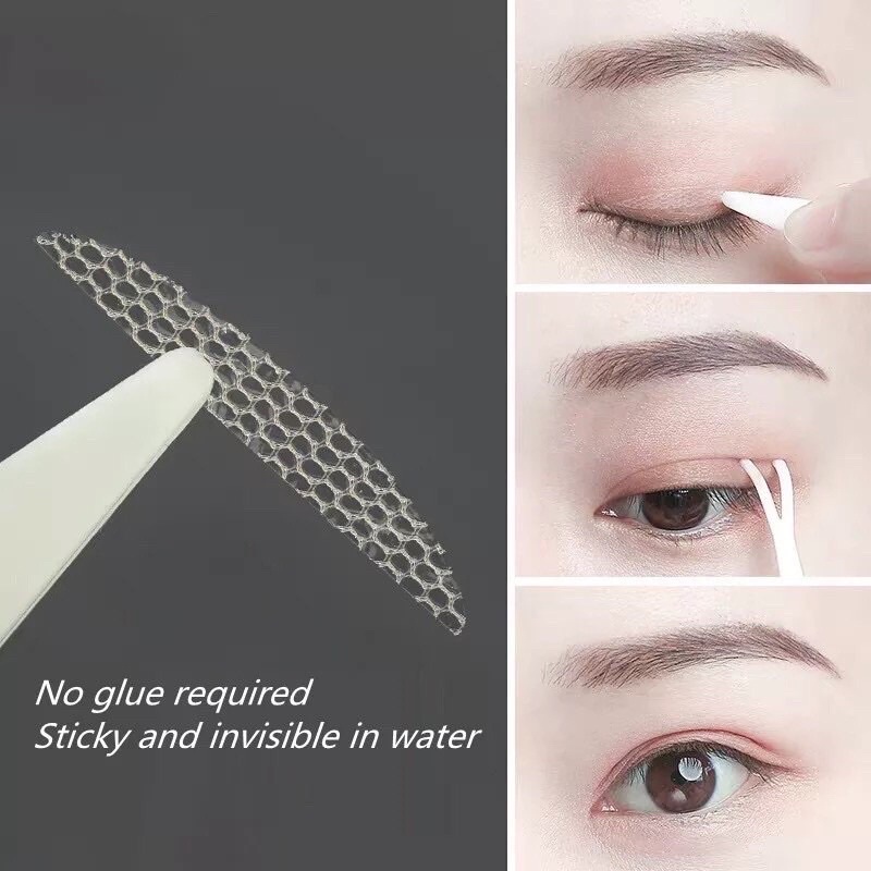 INVISIBLE EYELID VEIL 1 lembar isi 6-24pasang - AQUA SCOTT Lace Eyelid Sticker - Eyelid Veil