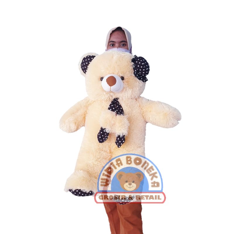 Boneka Teddy Bear XXL Topi Syal