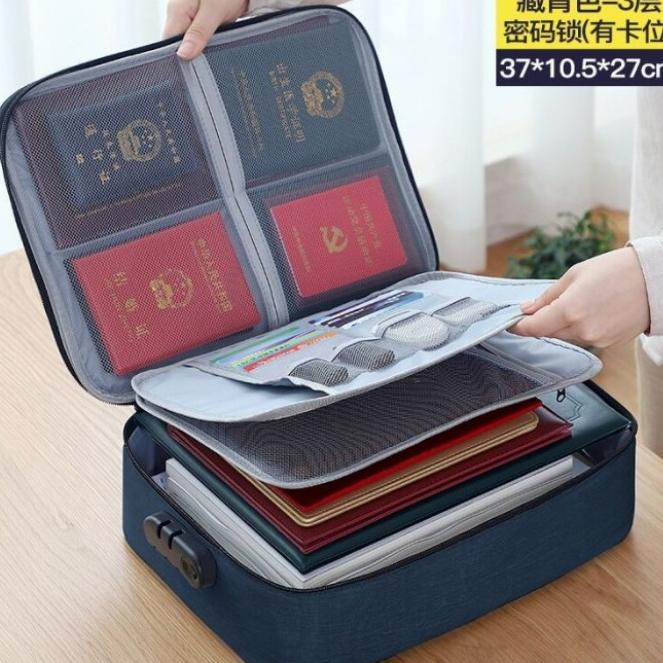 

Office & Stationery | Document Organizer | Tas Dokumen Travel Bag Documents Storage Box With Safety Number Lock | Best Seller