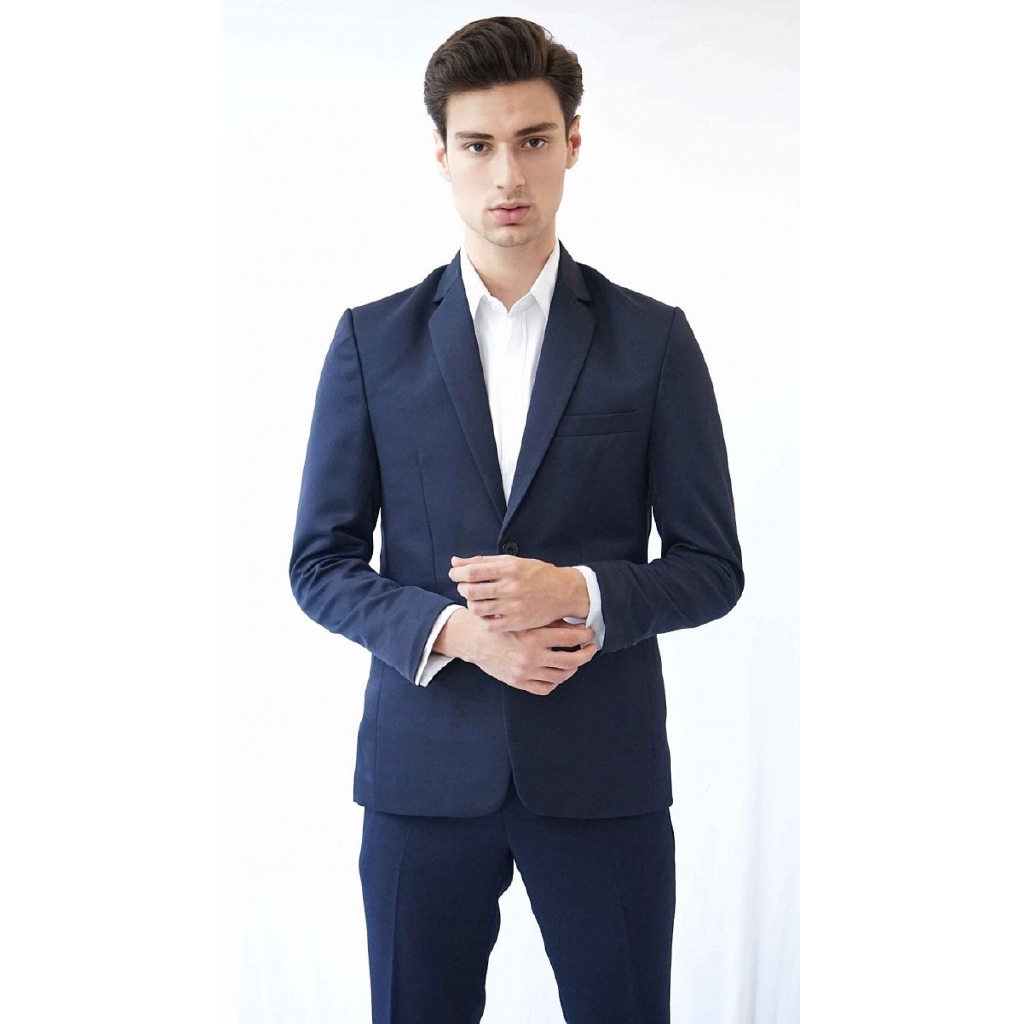 Houseofcuff Jas Slim Fit Suit Blazer Formal warna navy 