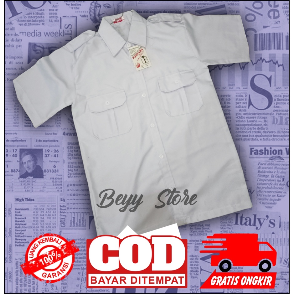 Kemeja PDL Lapangan / Kemeja Formal / Kemeja Kerja Pria Lengan Pendek / Kemeja Putih PNS - HEM PEGAW