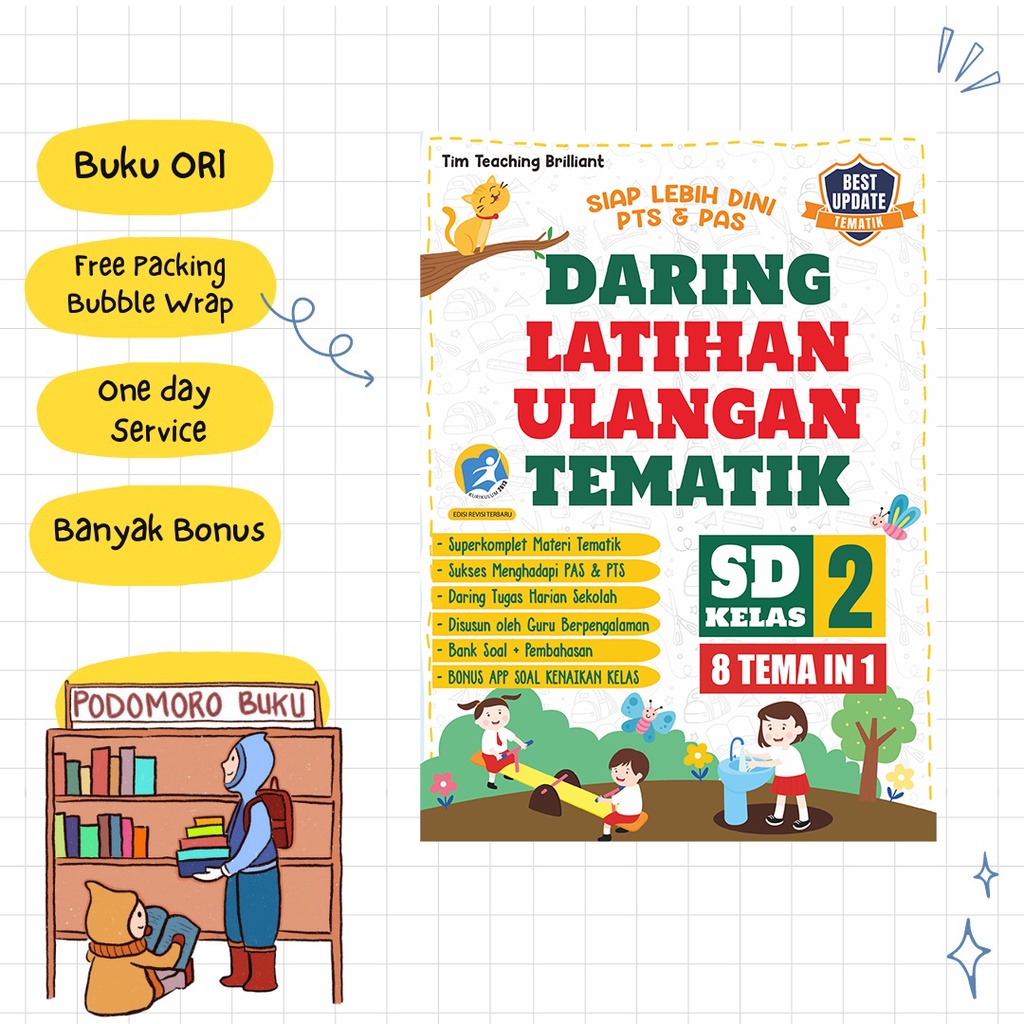 DISKON 1.1  TEMATIK SD KELAS 2 - DARING LATIHAN ULANGAN TEMATIK