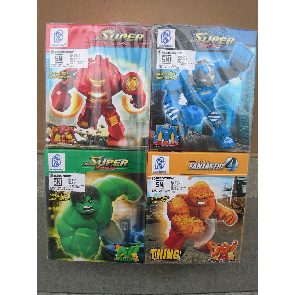 Model Kit lego bertoyindo 0182ABCD ironman hulk buster-iron mongger-hulk-the thi