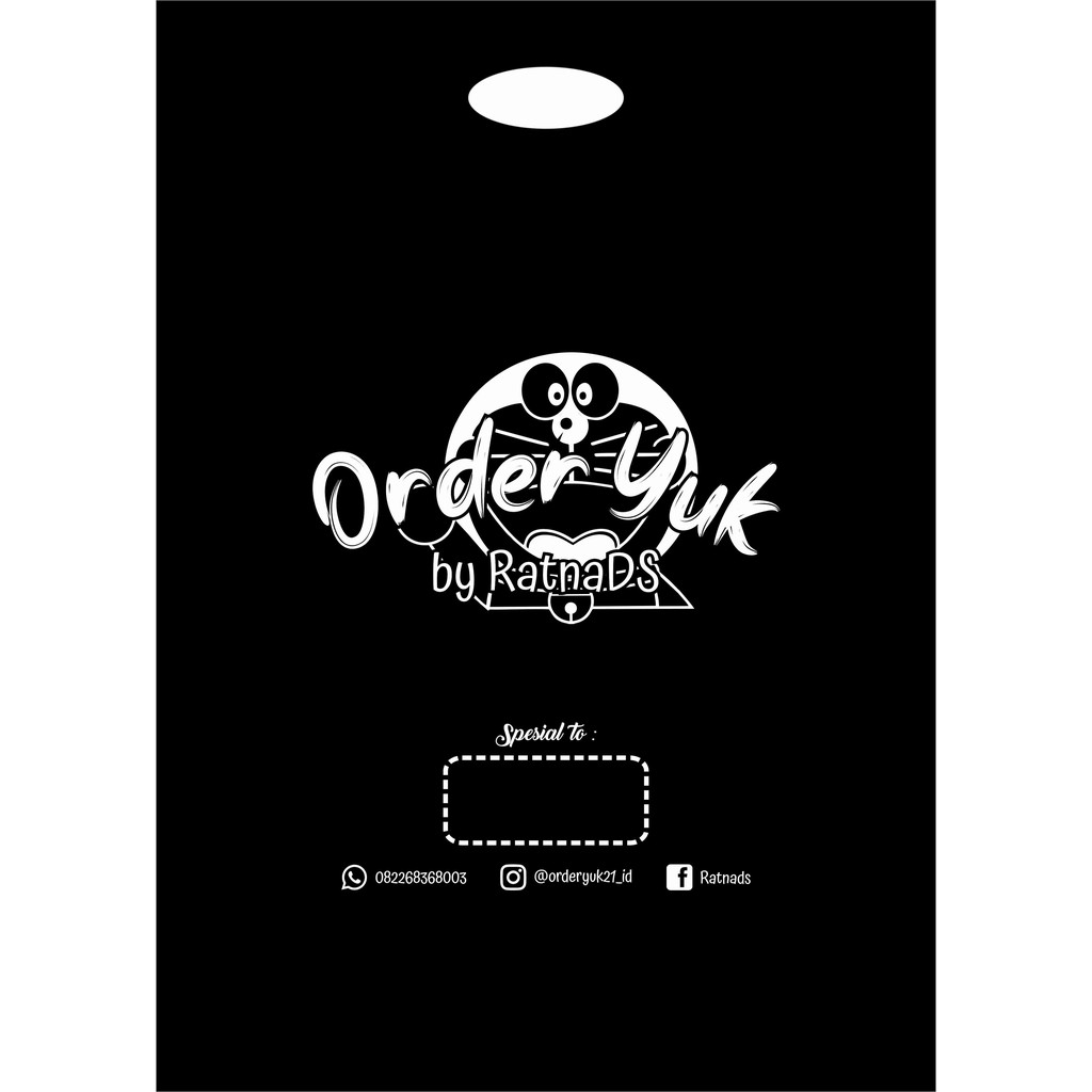 Sablon Plastik Packing Olshop Murah Plong Hd 35 x 50 Free Design isi 50 pcs