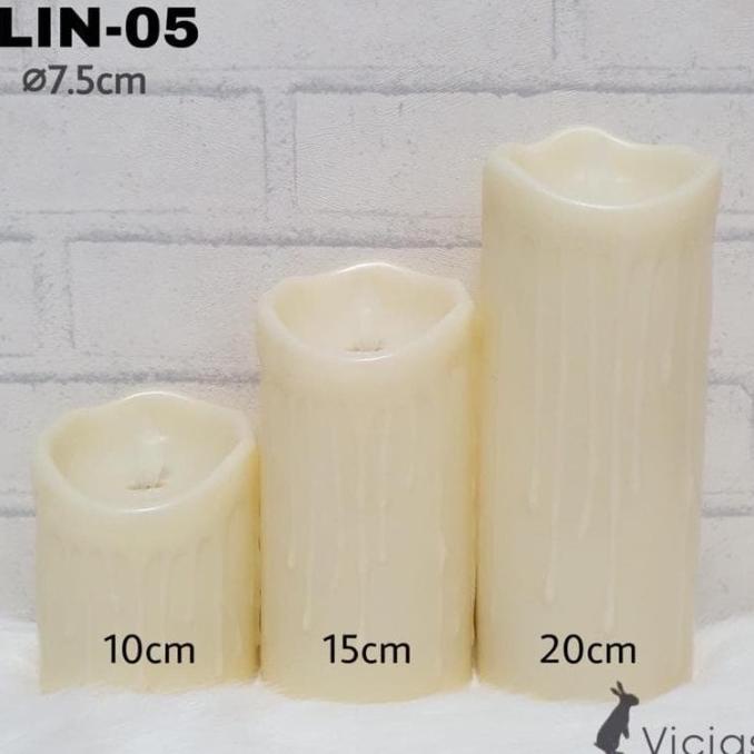 LIN-05 Lilin LED BESAR Baterai Elektrik Api Bergoyang 10 / 15 /