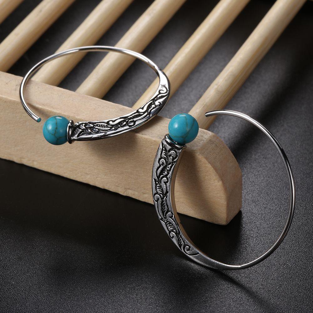 Solighter Anting Hoop New Bohemian Turquoise Ear Stud