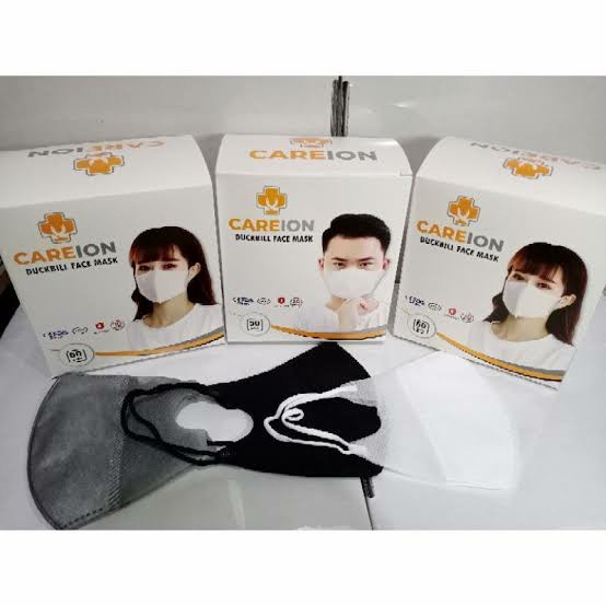 Masker Duckbill isi 50 Murah Grosir Masker Putih Hitam Warna Cewe Cowo