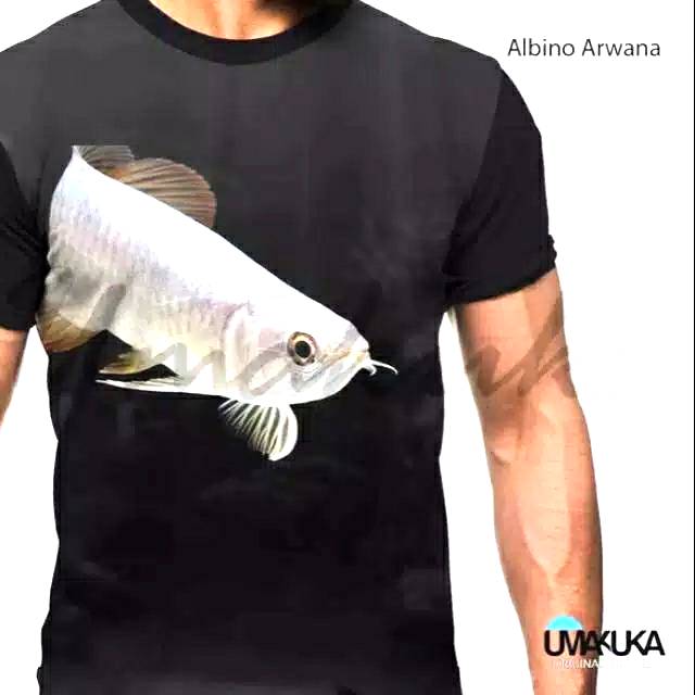 Kaos ikan arwana 3D Arwana Albino