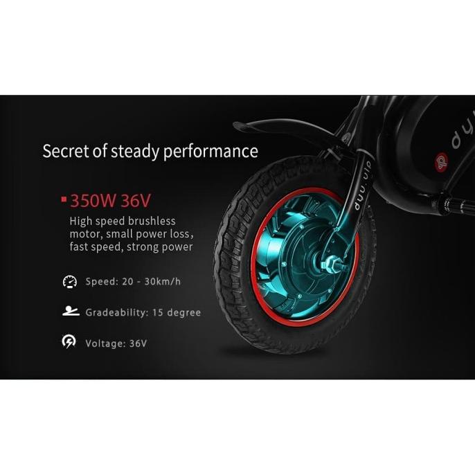 Sepeda Listrik F-Wheel Dyu D1 Electric Scooter Folding Bike