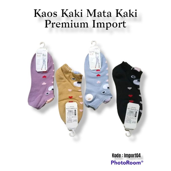 Kaos Kaki Premium Import Wanita Mata Kaki Motif Lucu model korea