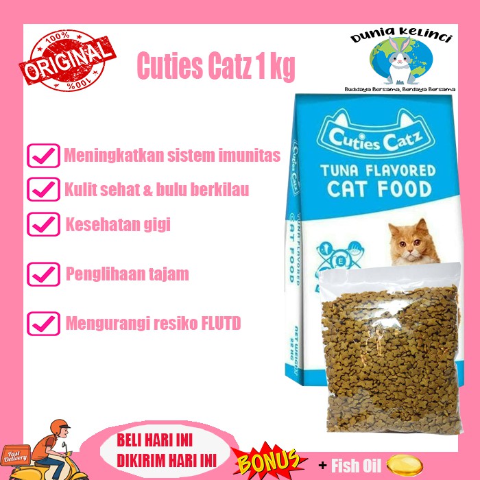 MAKANAN KUCING CUTIES CATZ 1 KG DRY CAT FOOD